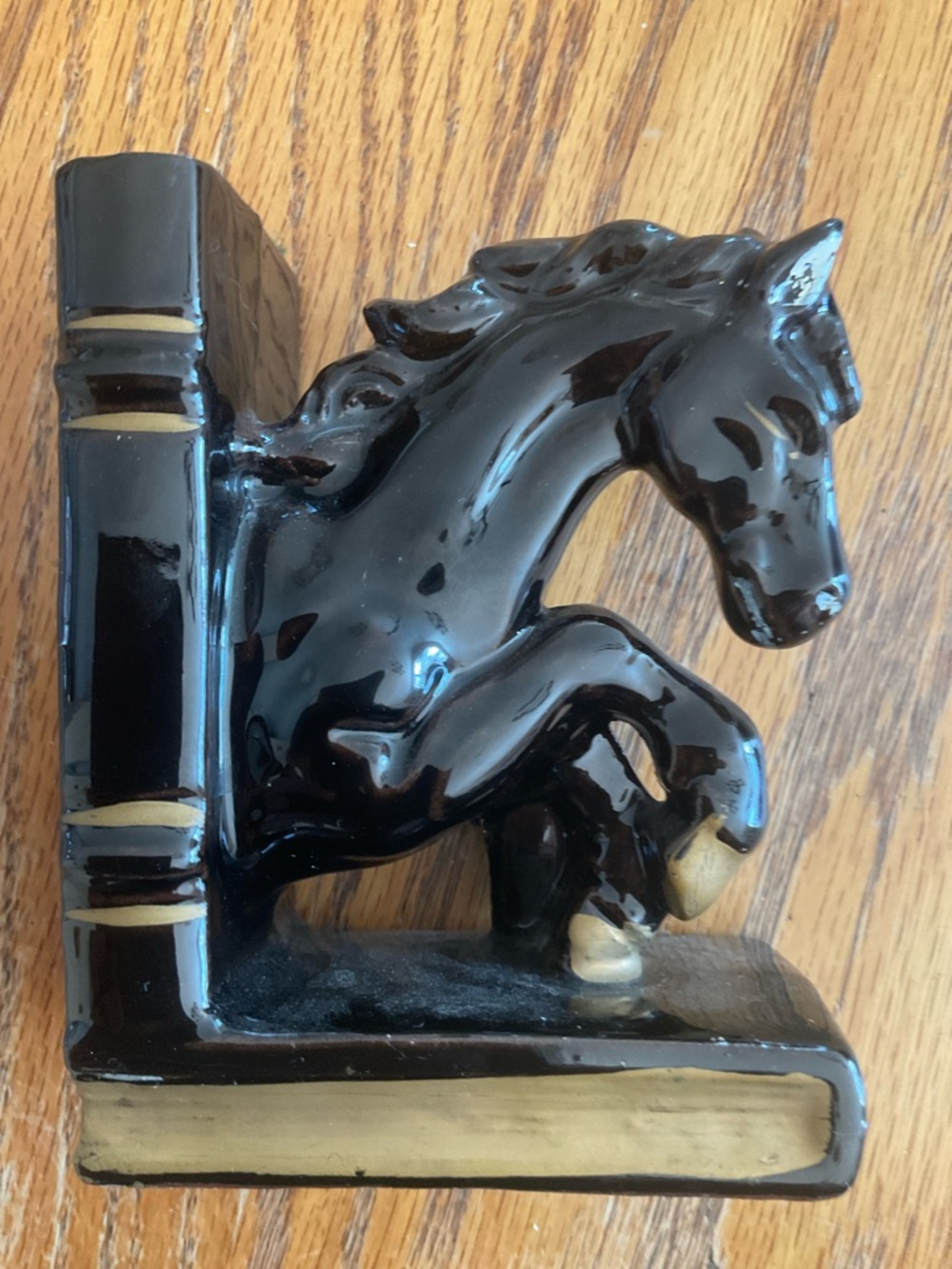 Vintage Japan Ceramic Horse Equine Bookend ONE